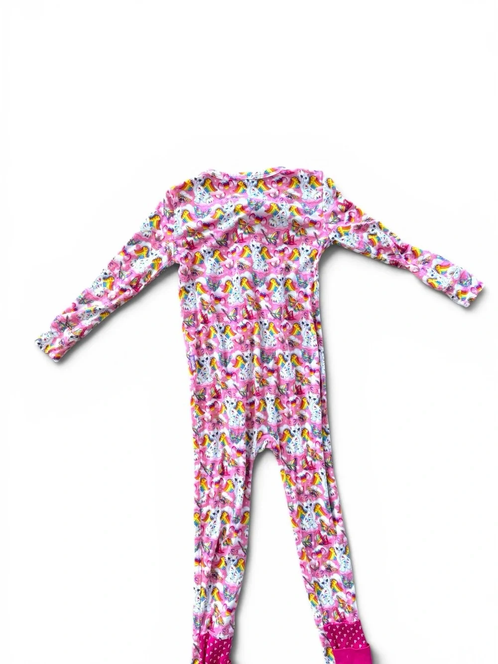 Posh Peanut x Lisa Frank Angel Kitty Convertible Bamboo Sleeper Pajamas 3T EUC